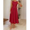 image:imageZESICA Womens Spring Sleeveless Cocktail Dresses 2026 Summer Crewneck Flowy Wedding Guest Party A Line Midi DressRed