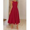 image:imageZESICA Womens Spring Sleeveless Cocktail Dresses 2026 Summer Crewneck Flowy Wedding Guest Party A Line Midi DressRed
