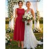 image:imageZESICA Womens Spring Sleeveless Cocktail Dresses 2026 Summer Crewneck Flowy Wedding Guest Party A Line Midi DressRed