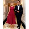 image:imageZESICA Womens Spring Sleeveless Cocktail Dresses 2026 Summer Crewneck Flowy Wedding Guest Party A Line Midi DressRed