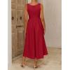 image:imageZESICA Womens Spring Sleeveless Cocktail Dresses 2026 Summer Crewneck Flowy Wedding Guest Party A Line Midi DressRed