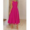 image:imageZESICA Womens Spring Sleeveless Cocktail Dresses 2026 Summer Crewneck Flowy Wedding Guest Party A Line Midi DressRose