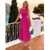 image:imageZESICA Womens Spring Sleeveless Cocktail Dresses 2026 Summer Crewneck Flowy Wedding Guest Party A Line Midi DressRose