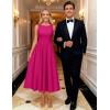 image:imageZESICA Womens Spring Sleeveless Cocktail Dresses 2026 Summer Crewneck Flowy Wedding Guest Party A Line Midi DressRose