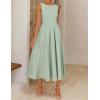 image:imageZESICA Womens Spring Sleeveless Cocktail Dresses 2026 Summer Crewneck Flowy Wedding Guest Party A Line Midi DressSage