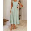 image:imageZESICA Womens Spring Sleeveless Cocktail Dresses 2026 Summer Crewneck Flowy Wedding Guest Party A Line Midi DressSage