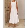 image:imageZESICA Womens Spring Sleeveless Cocktail Dresses 2026 Summer Crewneck Flowy Wedding Guest Party A Line Midi DressWhite