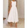 image:imageZESICA Womens Spring Sleeveless Cocktail Dresses 2026 Summer Crewneck Flowy Wedding Guest Party A Line Midi DressWhite
