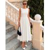 image:imageZESICA Womens Spring Sleeveless Cocktail Dresses 2026 Summer Crewneck Flowy Wedding Guest Party A Line Midi DressWhite