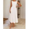 image:imageZESICA Womens Spring Sleeveless Cocktail Dresses 2026 Summer Crewneck Flowy Wedding Guest Party A Line Midi DressWhite