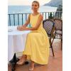 image:imageZESICA Womens Spring Sleeveless Cocktail Dresses 2026 Summer Crewneck Flowy Wedding Guest Party A Line Midi DressYellow
