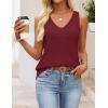 image:imageZESICA Womens Summer Sleeveless Knit Vest Tops 2026 Casual V Neck Wool Blend Sweaters Going Out Tank Top Trendy OutfitsWine