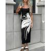 image:imageZESICA Womens Summer Floral Knitted Maxi Dress 2026 Spring Vacation Sleeveless Baby Shower Long Tank Bodycon Sweater DressesBlack