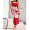 image:imageZESICA Womens Summer Floral Knitted Maxi Dress 2026 Spring Vacation Sleeveless Baby Shower Long Tank Bodycon Sweater DressesRed