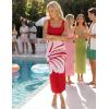 image:imageZESICA Womens Summer Floral Knitted Maxi Dress 2026 Spring Vacation Sleeveless Baby Shower Long Tank Bodycon Sweater DressesRed