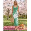 image:imageZESICA Womens Summer Floral Knitted Maxi Dress 2026 Spring Vacation Sleeveless Baby Shower Long Tank Bodycon Sweater DressesSagegreen