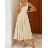 image:imageZESICA Womens Summer Sleeveless Midi Dress 2026 Square Neck Wedding Guest Beach Casual Flowy Long Dresses with PocketsApricot