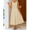 image:imageZESICA Womens Summer Sleeveless Midi Dress 2026 Square Neck Wedding Guest Beach Casual Flowy Long Dresses with PocketsApricot