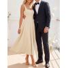 image:imageZESICA Womens Summer Sleeveless Midi Dress 2026 Square Neck Wedding Guest Beach Casual Flowy Long Dresses with PocketsApricot