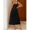 image:imageZESICA Womens Summer Sleeveless Midi Dress 2026 Square Neck Wedding Guest Beach Casual Flowy Long Dresses with PocketsBlack