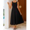 image:imageZESICA Womens Summer Sleeveless Midi Dress 2026 Square Neck Wedding Guest Beach Casual Flowy Long Dresses with PocketsBlack