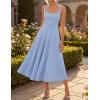 image:imageZESICA Womens Summer Sleeveless Midi Dress 2026 Square Neck Wedding Guest Beach Casual Flowy Long Dresses with PocketsBlue