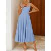 image:imageZESICA Womens Summer Sleeveless Midi Dress 2026 Square Neck Wedding Guest Beach Casual Flowy Long Dresses with PocketsBlue