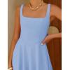 image:imageZESICA Womens Summer Sleeveless Midi Dress 2026 Square Neck Wedding Guest Beach Casual Flowy Long Dresses with PocketsBlue
