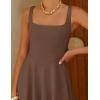 image:imageZESICA Womens Summer Sleeveless Midi Dress 2026 Square Neck Wedding Guest Beach Casual Flowy Long Dresses with PocketsBrown