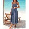image:imageZESICA Womens Summer Sleeveless Midi Dress 2026 Square Neck Wedding Guest Beach Casual Flowy Long Dresses with PocketsDusty Blue