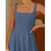 image:imageZESICA Womens Summer Sleeveless Midi Dress 2026 Square Neck Wedding Guest Beach Casual Flowy Long Dresses with PocketsDusty Blue