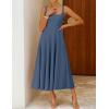 image:imageZESICA Womens Summer Sleeveless Midi Dress 2026 Square Neck Wedding Guest Beach Casual Flowy Long Dresses with PocketsDusty Blue