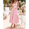 image:imageZESICA Womens Summer Sleeveless Midi Dress 2026 Square Neck Wedding Guest Beach Casual Flowy Long Dresses with PocketsPink
