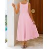 image:imageZESICA Womens Summer Sleeveless Midi Dress 2026 Square Neck Wedding Guest Beach Casual Flowy Long Dresses with PocketsPink
