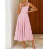 image:imageZESICA Womens Summer Sleeveless Midi Dress 2026 Square Neck Wedding Guest Beach Casual Flowy Long Dresses with PocketsPink