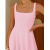 image:imageZESICA Womens Summer Sleeveless Midi Dress 2026 Square Neck Wedding Guest Beach Casual Flowy Long Dresses with PocketsPink