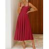 image:imageZESICA Womens Summer Sleeveless Midi Dress 2026 Square Neck Wedding Guest Beach Casual Flowy Long Dresses with PocketsRed