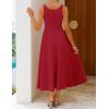 image:imageZESICA Womens Summer Sleeveless Midi Dress 2026 Square Neck Wedding Guest Beach Casual Flowy Long Dresses with PocketsRed