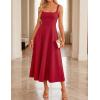 image:imageZESICA Womens Summer Sleeveless Midi Dress 2026 Square Neck Wedding Guest Beach Casual Flowy Long Dresses with PocketsRed