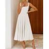 image:imageZESICA Womens Summer Sleeveless Midi Dress 2026 Square Neck Wedding Guest Beach Casual Flowy Long Dresses with PocketsWhite