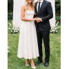 image:imageZESICA Womens Summer Sleeveless Midi Dress 2026 Square Neck Wedding Guest Beach Casual Flowy Long Dresses with PocketsWhite