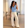 image:imageZESICA Womens Summer Short Sleeve Business Casual Tops 2026 Cowl Neck Knit Shirts Spring Work Dressy BlousesSkyblue