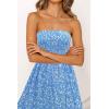 image:imageZESICA Womens Summer Boho Strapless Maxi Dress 2026 Casual Off Shoulder Smocked Flowy A Line Beach Holiday Long DressesBlue
