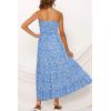 image:imageZESICA Womens Summer Boho Strapless Maxi Dress 2026 Casual Off Shoulder Smocked Flowy A Line Beach Holiday Long DressesBlue