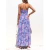 image:imageZESICA Womens Summer Boho Strapless Maxi Dress 2026 Casual Off Shoulder Smocked Flowy A Line Beach Holiday Long DressesBluishviolet