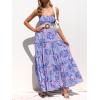 image:imageZESICA Womens Summer Boho Strapless Maxi Dress 2026 Casual Off Shoulder Smocked Flowy A Line Beach Holiday Long DressesBluishviolet