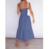 image:imageZESICA Womens Summer Boho Strapless Maxi Dress 2026 Casual Off Shoulder Smocked Flowy A Line Beach Holiday Long DressesDustyblue