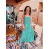 image:imageZESICA Womens Summer Boho Strapless Maxi Dress 2026 Casual Off Shoulder Smocked Flowy A Line Beach Holiday Long DressesGreen