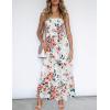 image:imageZESICA Womens Summer Boho Strapless Maxi Dress 2026 Casual Off Shoulder Smocked Flowy A Line Beach Holiday Long DressesIvory