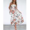 image:imageZESICA Womens Summer Boho Strapless Maxi Dress 2026 Casual Off Shoulder Smocked Flowy A Line Beach Holiday Long DressesIvory